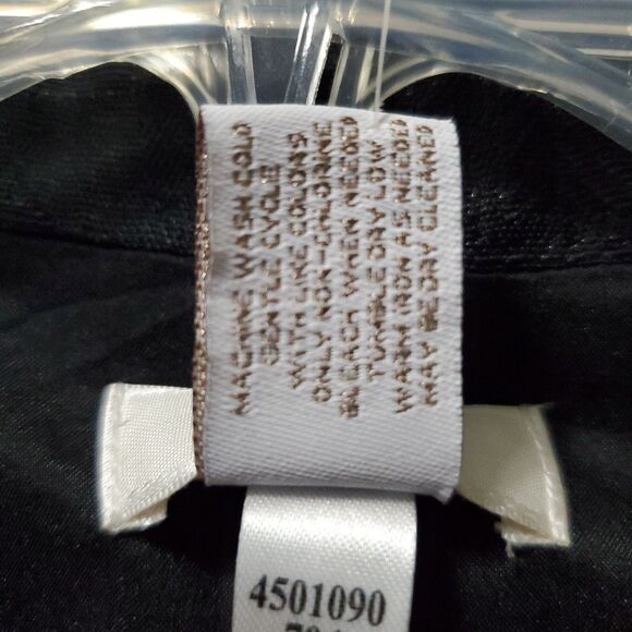 Chicos Nico Chinoiserie Black Jacquard Open Front Black/Silver Jacket Sz 1 M NWT - Picture 4 of 7